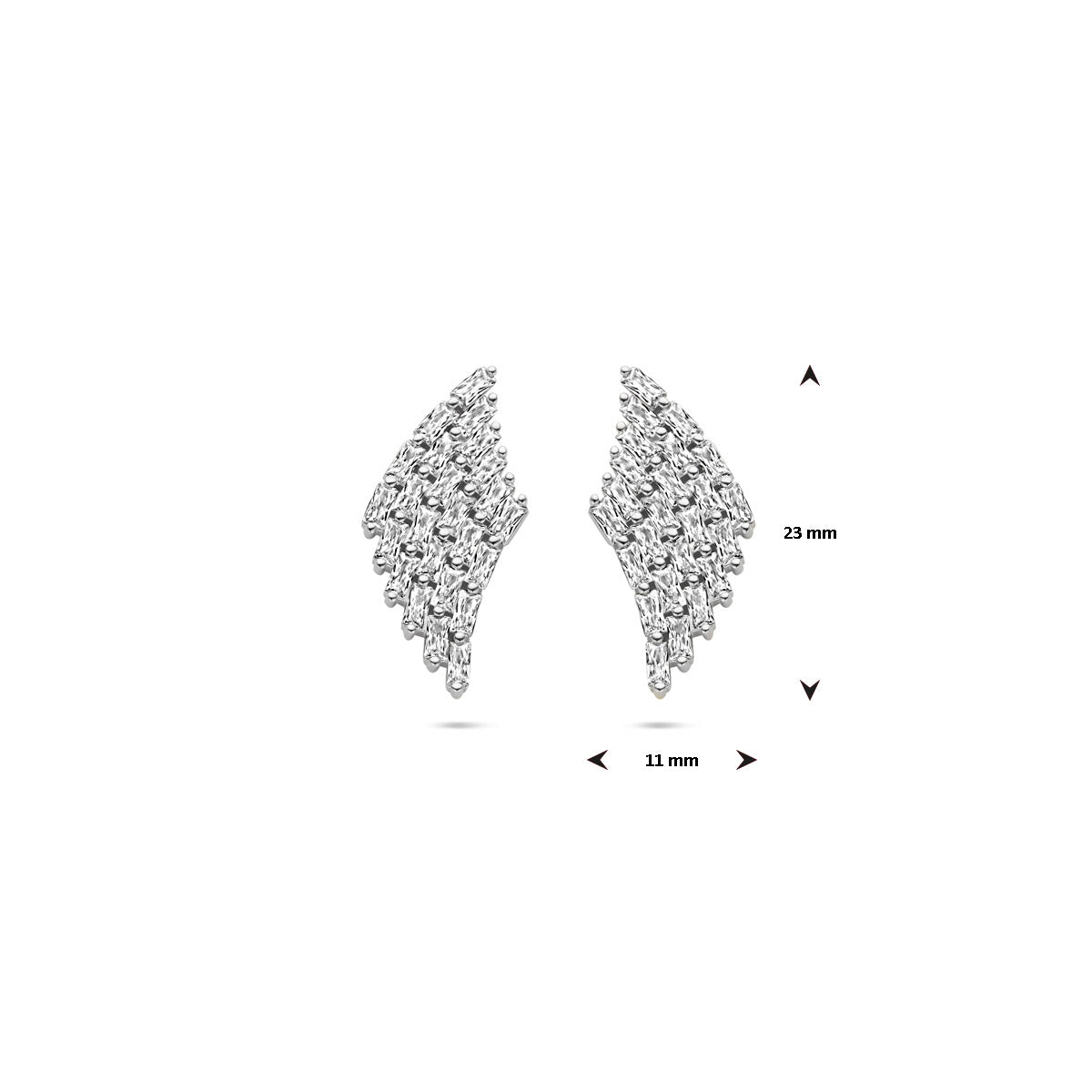 Ohrstecker Zirkonia 23 mm Silber rhodiniert