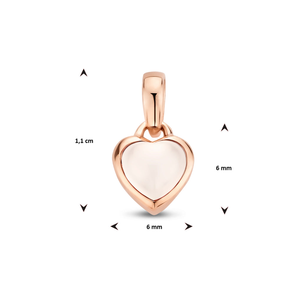 Anhänger Herz Mondstein 14K Roségold