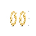 Ohrringe gedrehtes Rohr 14K Gelbgold