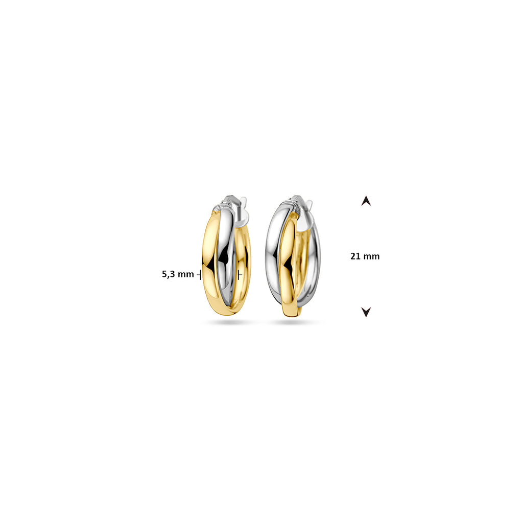 oorringen 1 micron zilver verguld (geel/rhodium)
