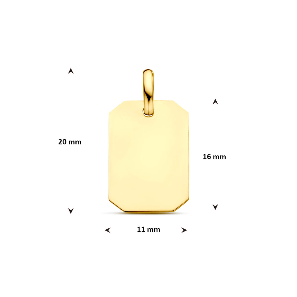 9K Gravuranhänger 20 mm 9K Gelb