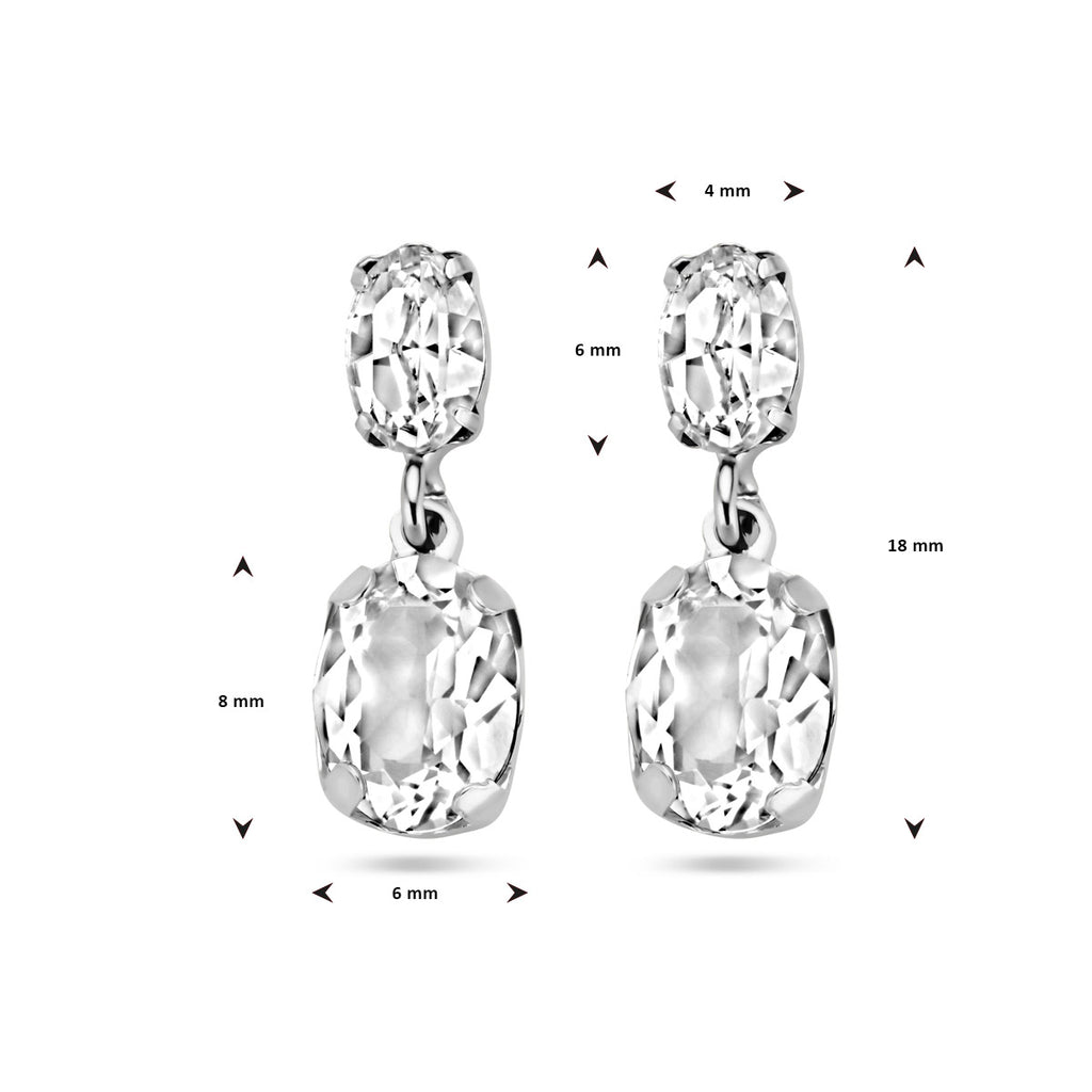 oorhangers swarovski zilver gerhodineerd