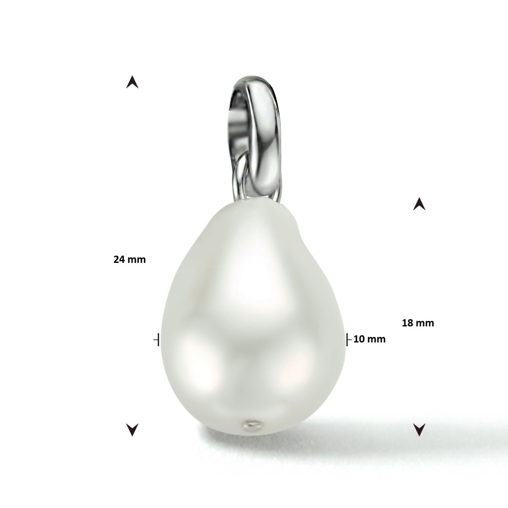 hanger parel zilver gerhodineerd
