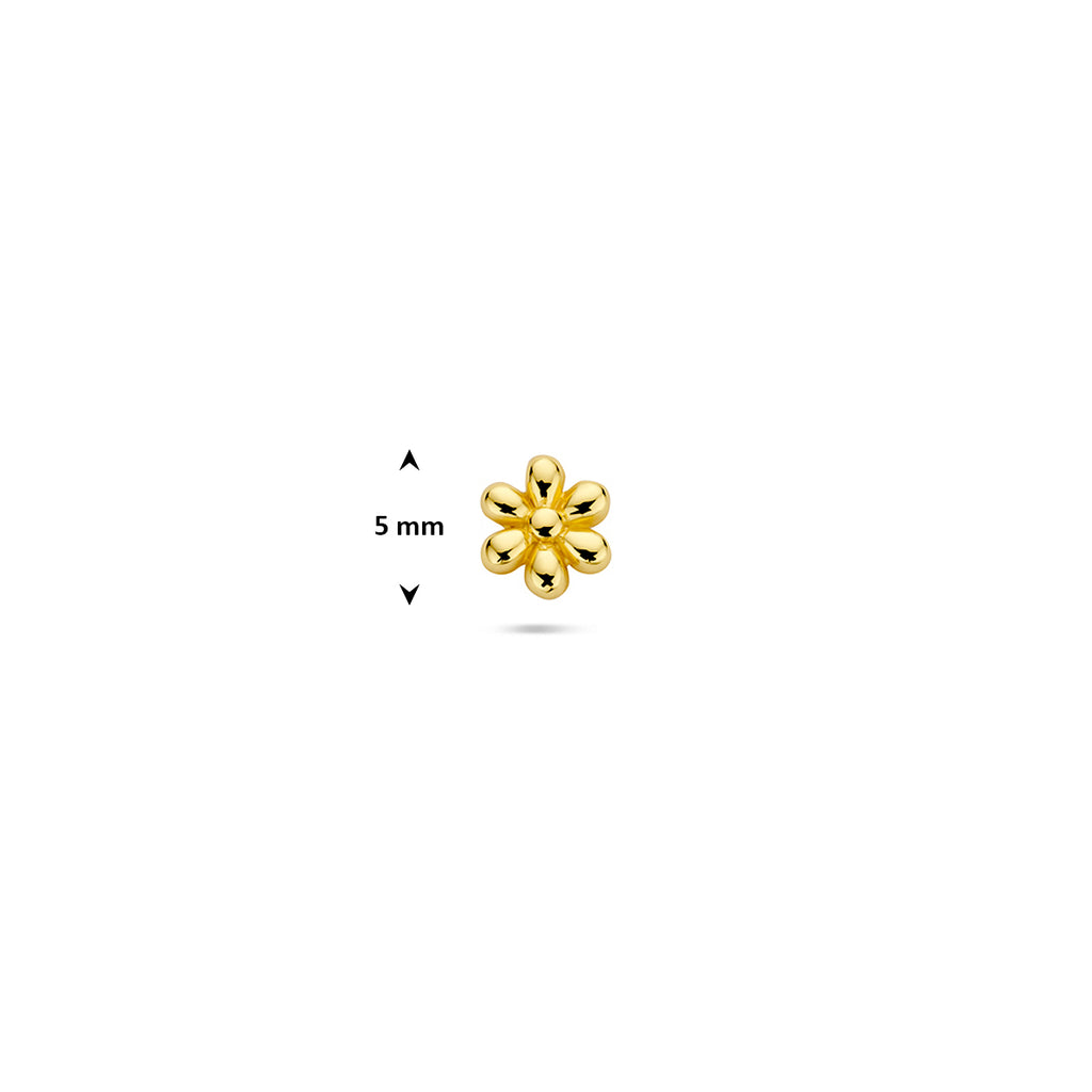 flat back piercing bloem 5 mm 1 micron zilver verguld (geel)