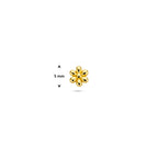 flat back piercing bloem 5 mm 1 micron zilver verguld (geel)