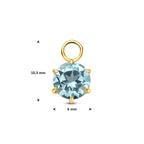 oorringhanger topaas 10,5 mm 14K geelgoud
