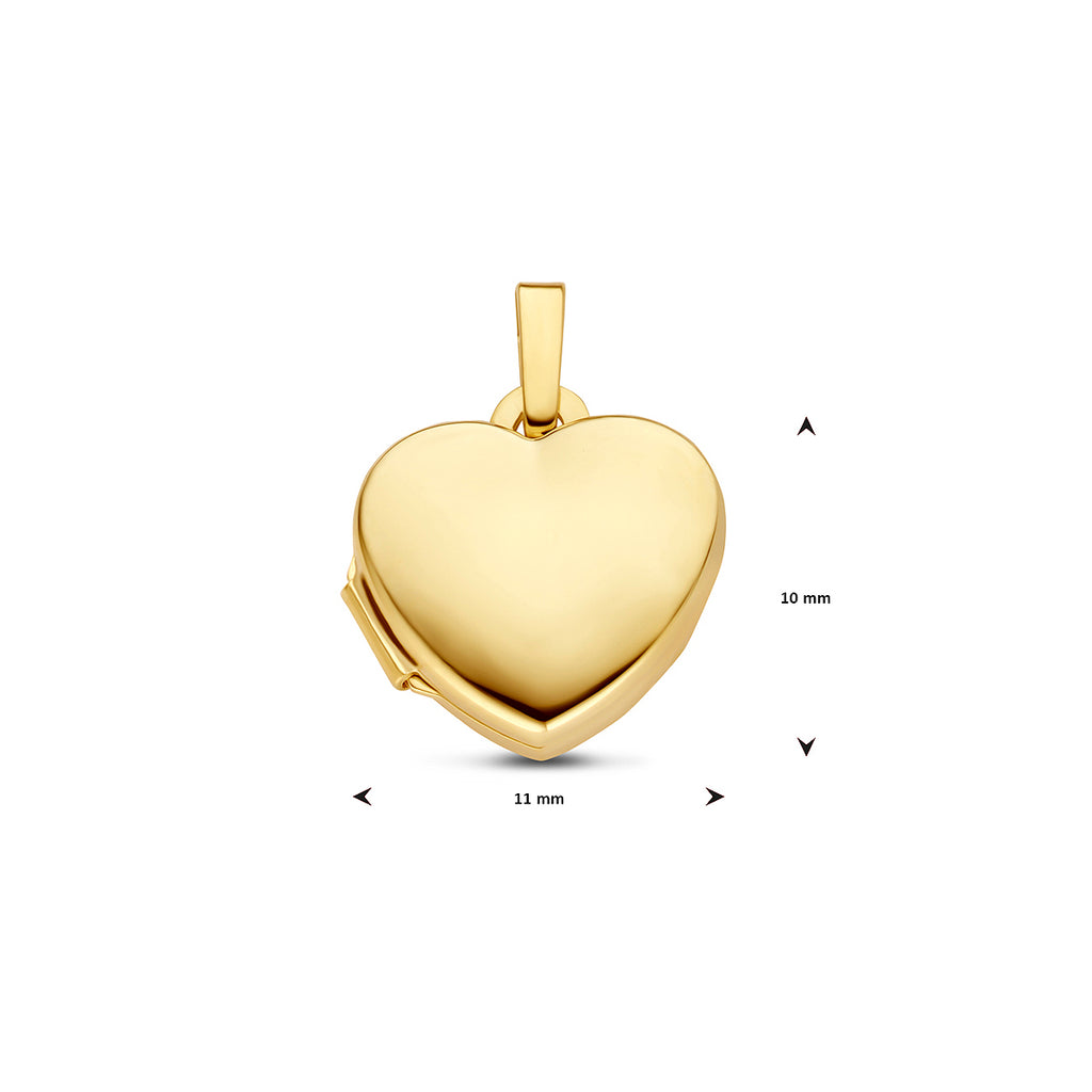 9k medaillon hart 10 mm 9K geel