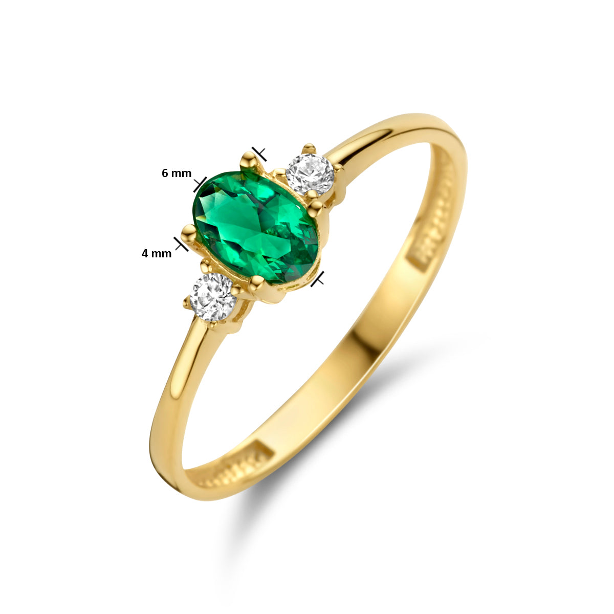 ring trilogie zirkonia 14K geelgoud