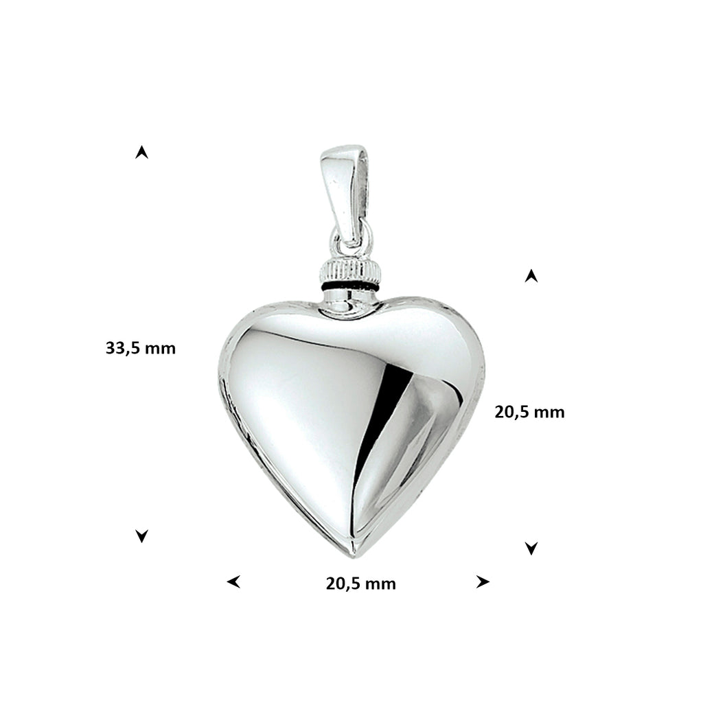 urnhanger hart 20,5 mm zilver gerhodineerd