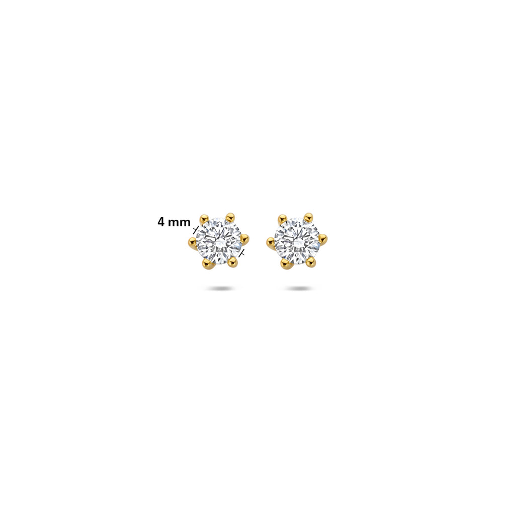 oorknoppen lab grown diamant 0.50ct (2x 0.25ct) f vs 4 mm 14K geelgoud