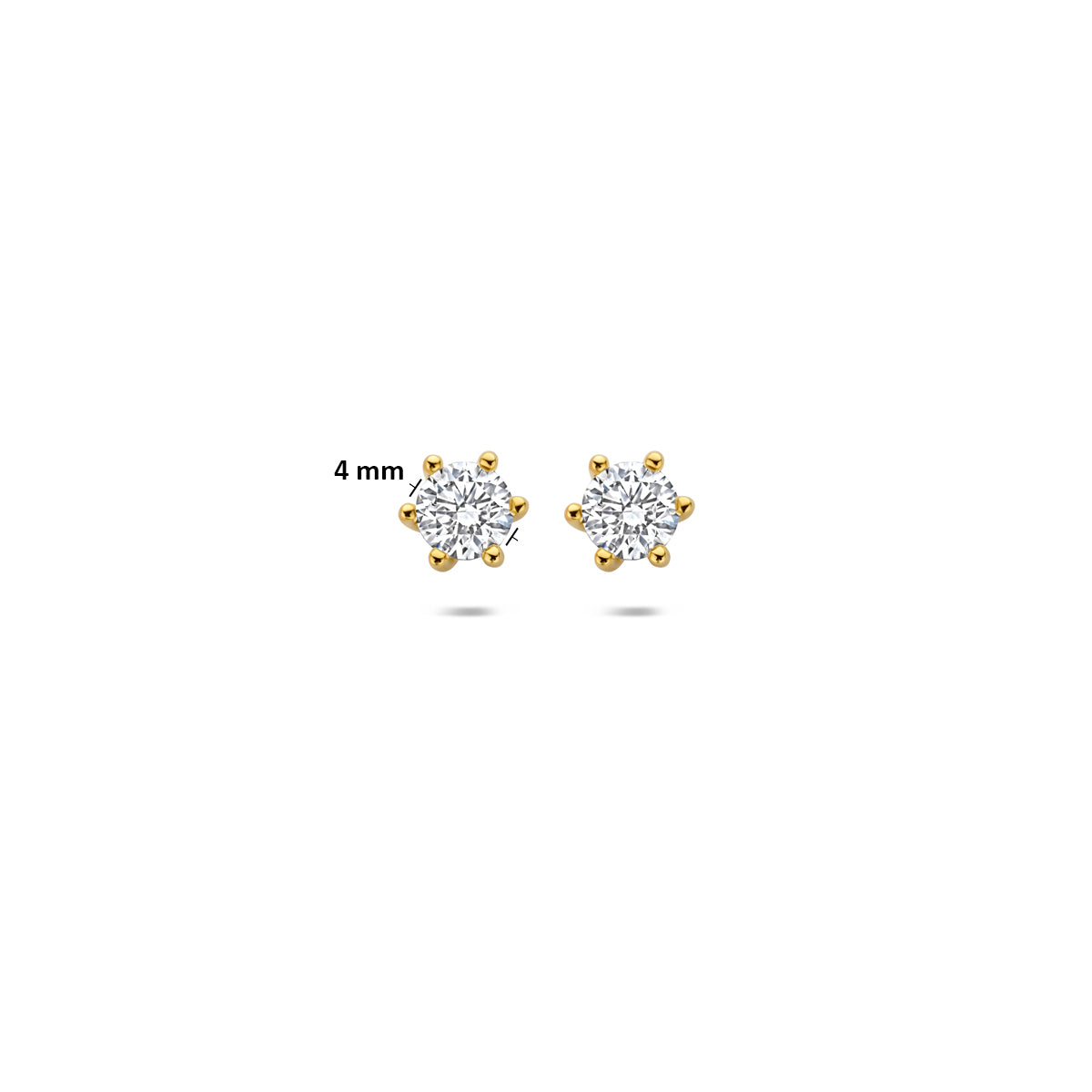 oorknoppen lab grown diamant 0.50ct (2x 0.25ct) f vs 4 mm 14K geelgoud