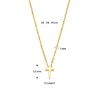 9k collier kruis 41 - 43 - 45 cm 9K geel