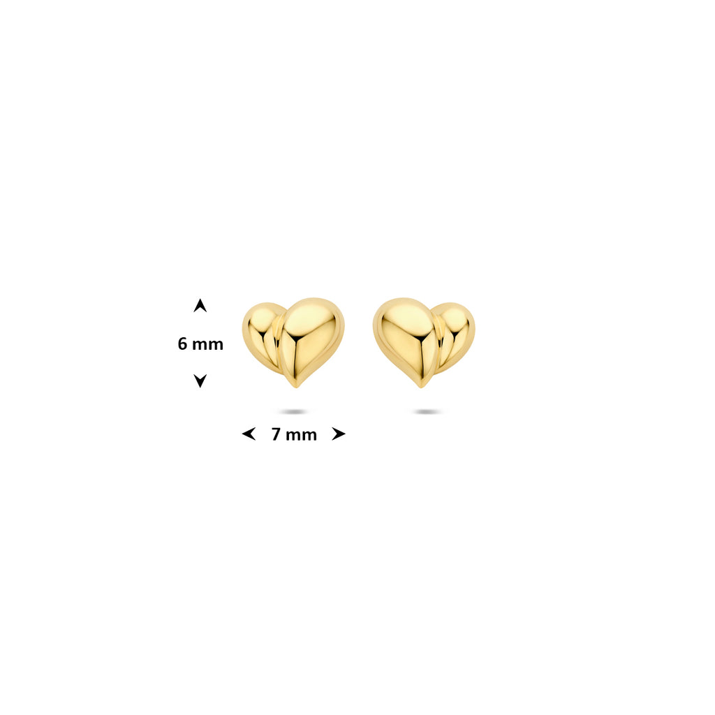 Ohrstecker Herz 6 mm 14K Gelbgold