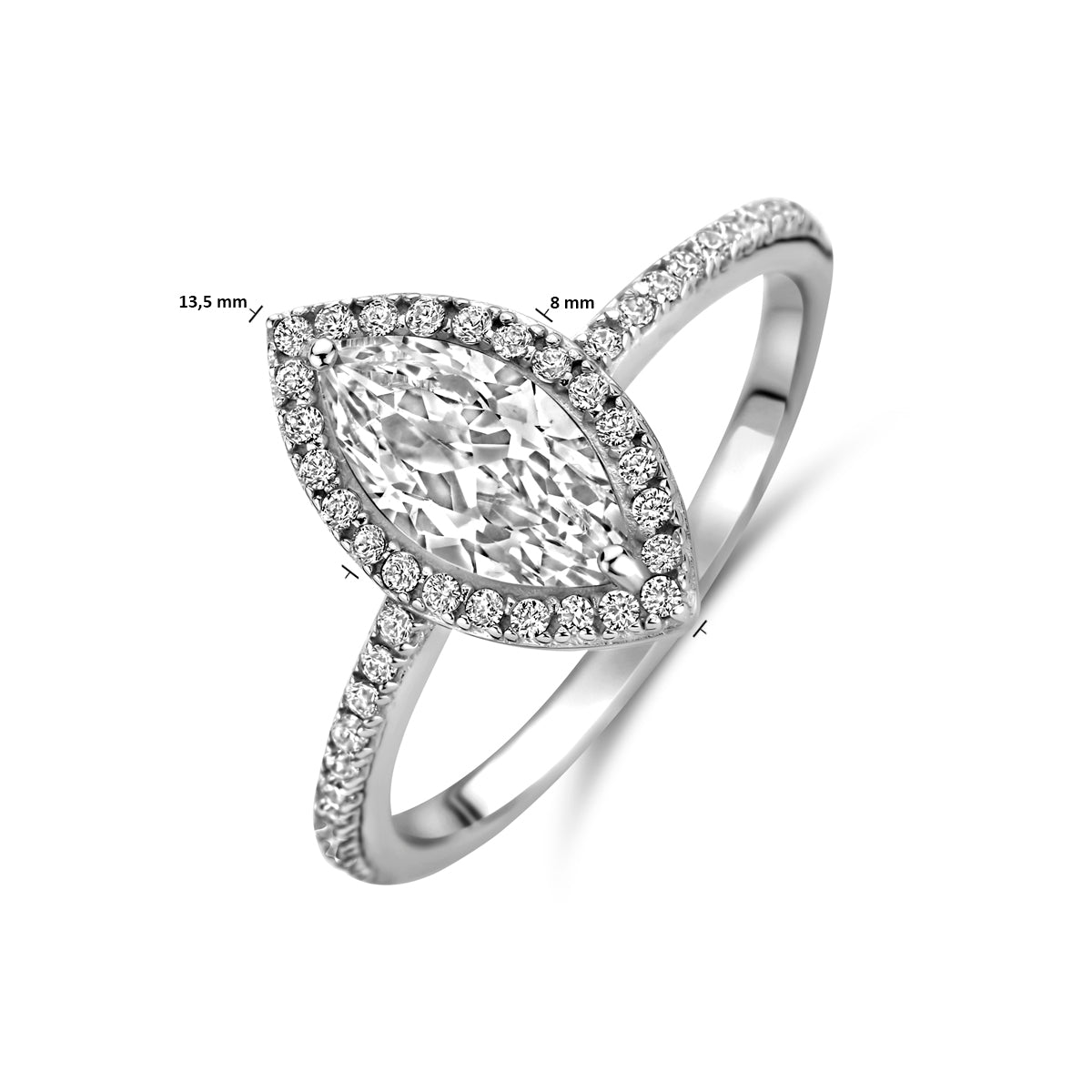 Ring Zirkonia Silber rhodiniert