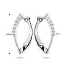 klapoorringen zirkonia zilver gerhodineerd