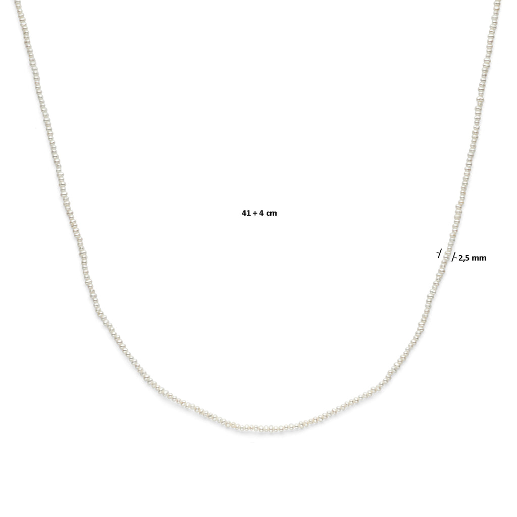 Halskette Perlen 41 - 45 cm 3 Mikron vergoldet (gelb)