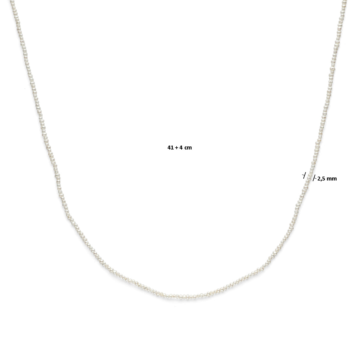 Halskette Perlen 41 - 45 cm 3 Mikron vergoldet (gelb)