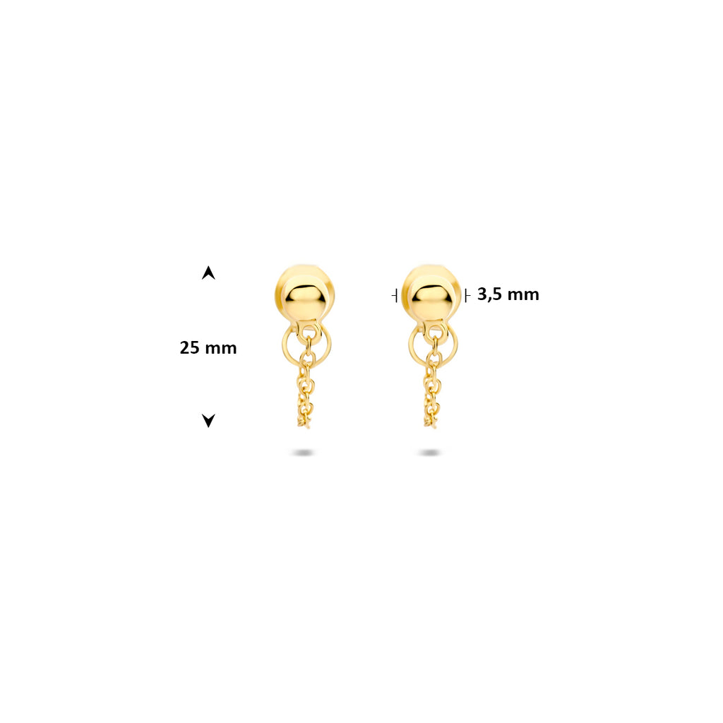 Ohrringe Kugel 25 mm 1 Mikron silbervergoldet (gelb)