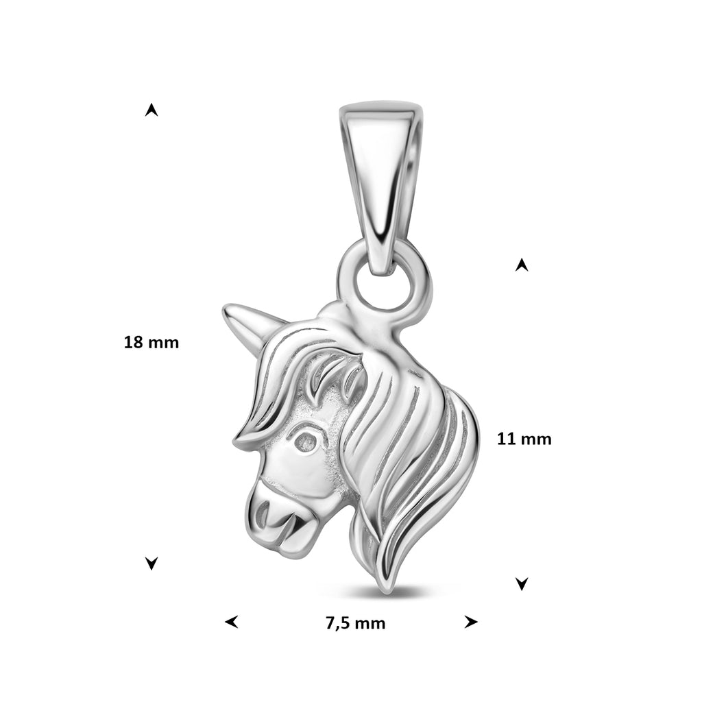 hanger eenhoorn zilver gerhodineerd