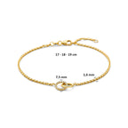 armband rondjes lab grown diamant 0.09ct g vs 17 - 18 - 19 cm 14K geelgoud