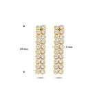 oorhangers zirkonia 24 mm 1 micron zilver verguld (geel)