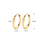 Ohrringe runder Rohr gefasst 16 mm 14K Gelbgold