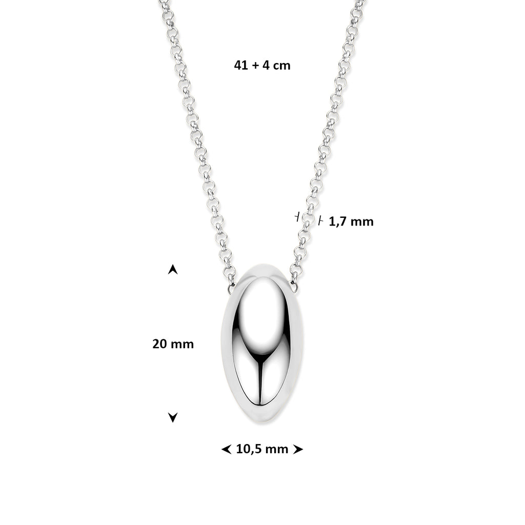 collier 41 + 4 cm zilver gerhodineerd