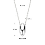 collier 41 + 4 cm zilver gerhodineerd
