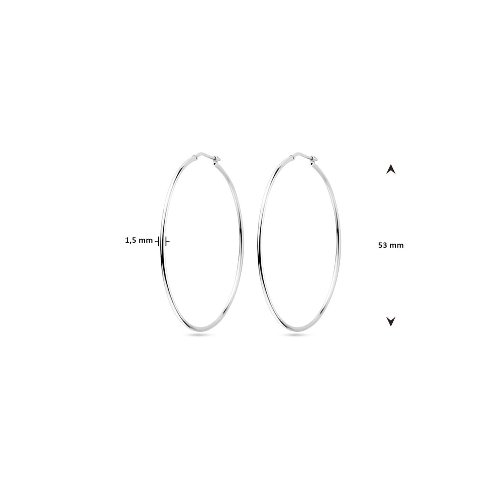 oorringen ronde buis 1,5 mm zilver wit