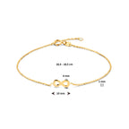 Armband Infinity 16,5 - 18,5 cm 14K Gelbgold