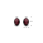 Ohrstecker Granat und Zirkonia 10,5 mm Silber rhodiniert