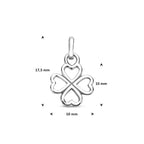 hanger klavertje 10 mm zilver gerhodineerd