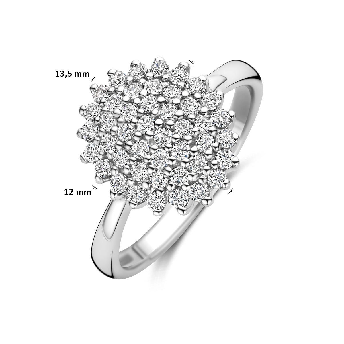 ring zirkonia zilver gerhodineerd