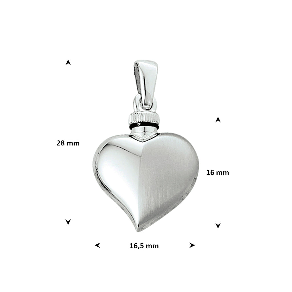 urnhanger hart poli/mat 16 mm zilver gerhodineerd
