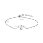 Armband Kreuz 16 + 3 cm Silber rhodiniert