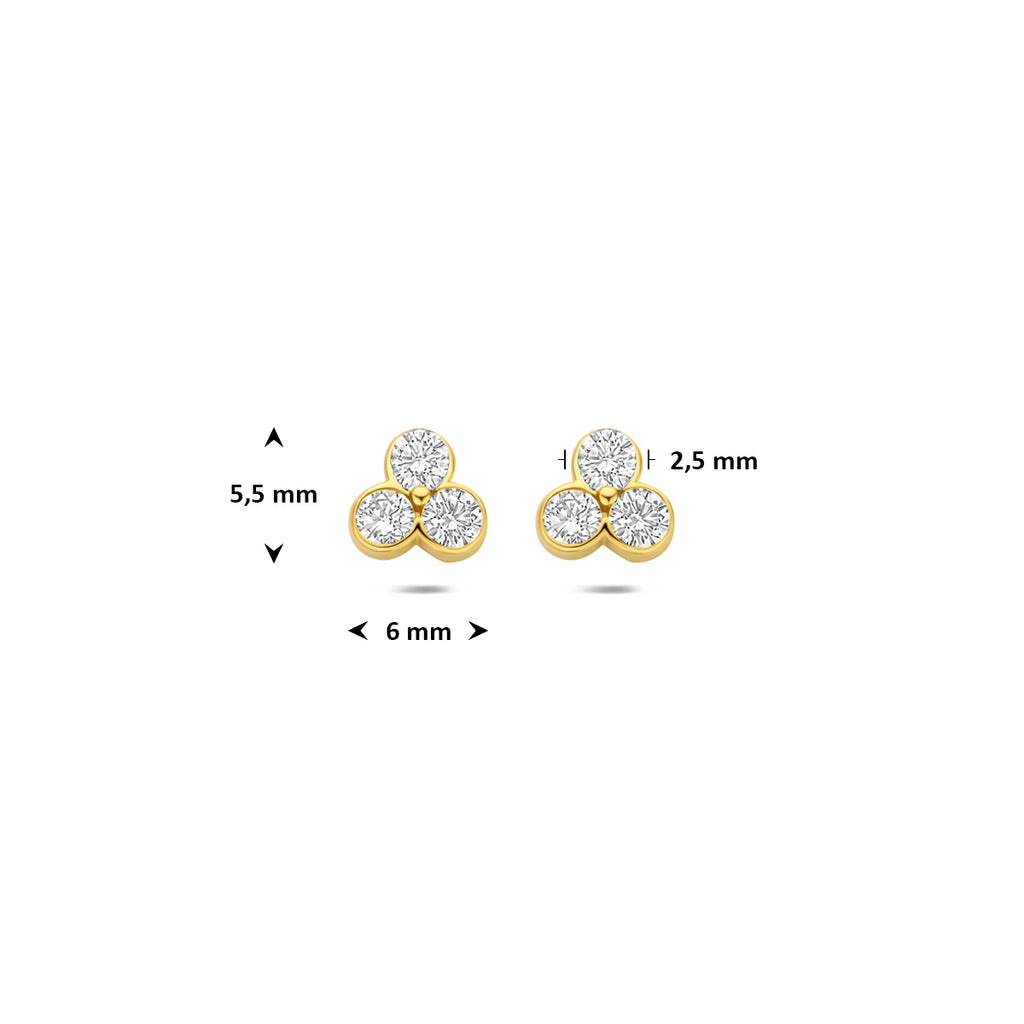 oorknoppen lab grown diamant 0.52ct (2x 0.26ct) f vs 5,5 mm 14K geelgoud