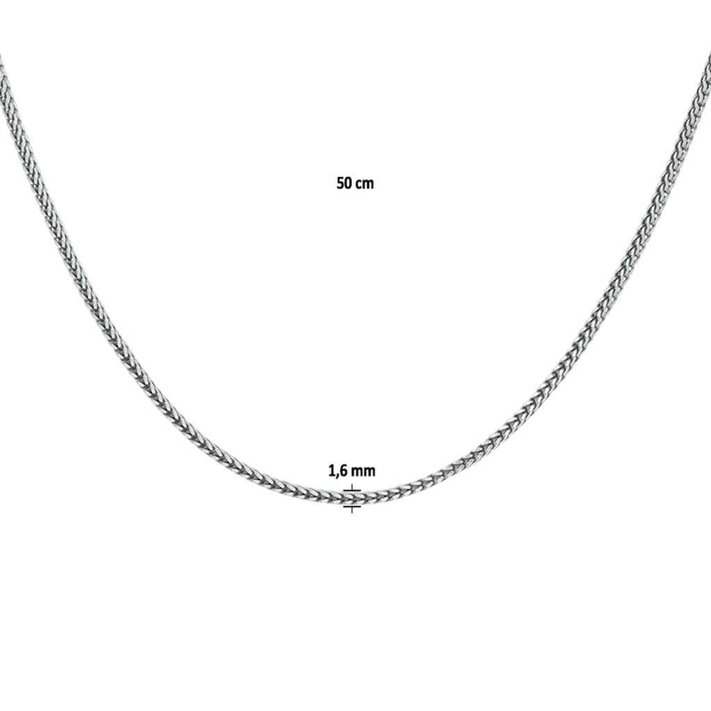 Halskette Oxi Fuchsschwanz 1,6 mm Silber oxidiert