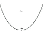 Halskette Oxi Fuchsschwanz 1,6 mm Silber oxidiert