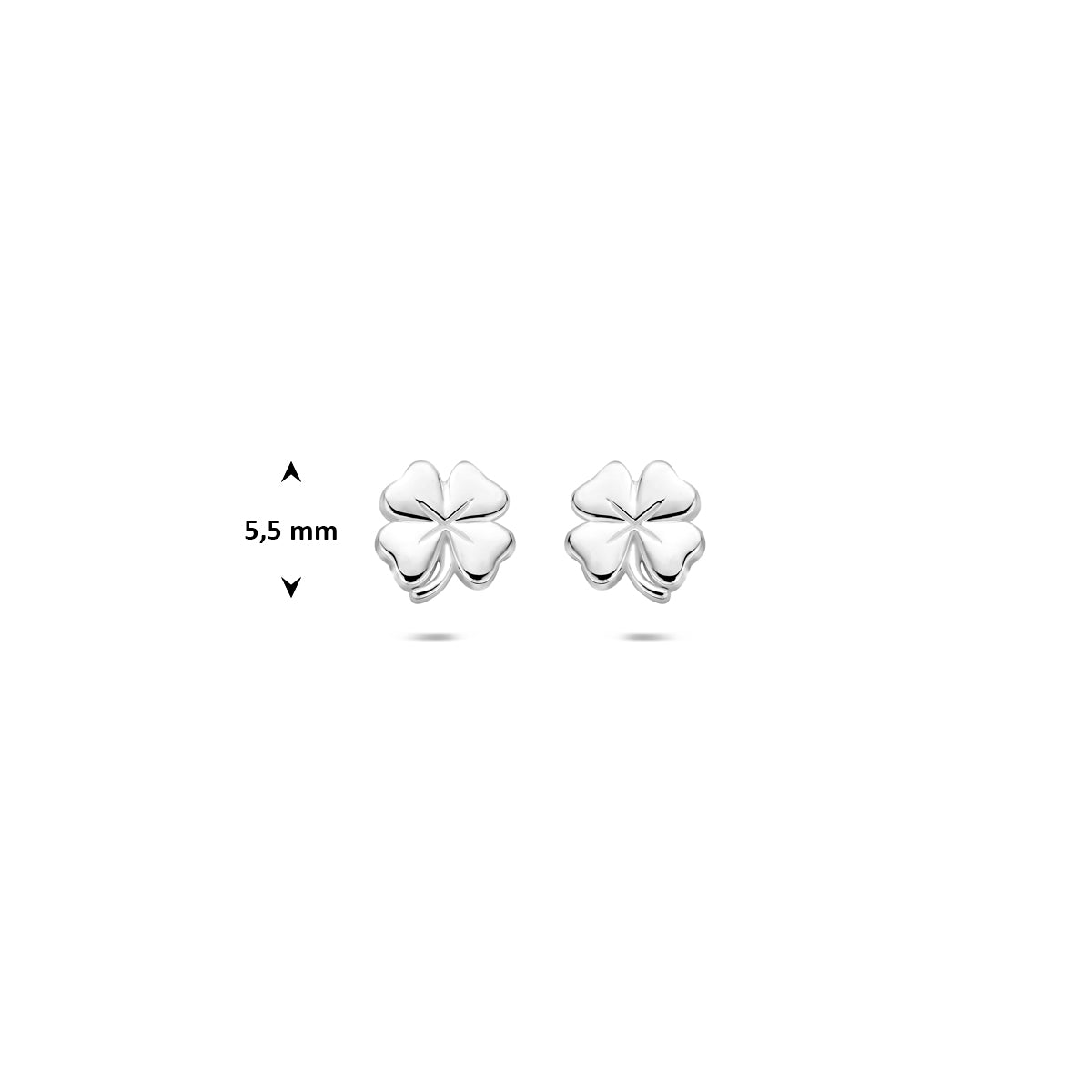 Ohrstecker Kleeblatt 5,5 mm Silber Weiß