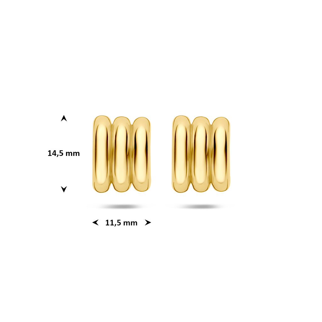 stekeroorringen 14,5 mm 1 micron zilver verguld (geel)