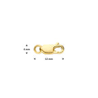 karabijnhaak 11,5 mm 14K geelgoud