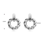oorhangers cirkel gedraaid zilver gerhodineerd