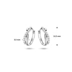 klapoorringen zirkonia 12,5 mm 14K witgoud