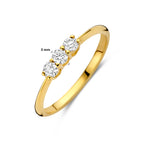 trilogie ring lab grown diamant 0.24ct g vs 14K geelgoud