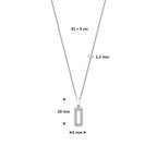 collier zirkonia 41 + 4 cm zilver gerhodineerd