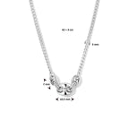 Halskette 10,5 mm 42 + 3 cm Silber rhodiniert