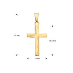 Anhänger Kreuz gehämmert 18 mm 14K Gelbgold