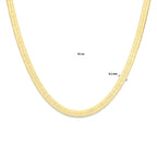 collier slang plat 8,5 mm 43 cm 3 micron zilver verguld (geel)