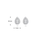 oorknoppen zirkonia 8,5 mm zilver gerhodineerd