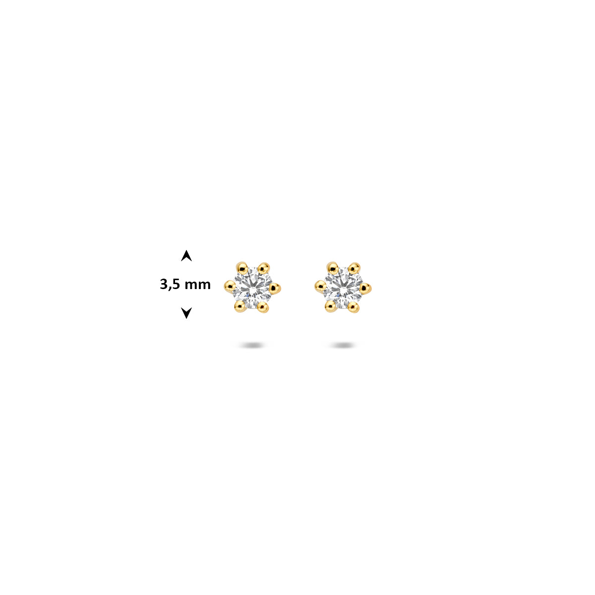 Ohrstecker Lab grown Diamant 0.20ct (2x 0.10ct) G VS 3,5 mm 14K Gelbgold